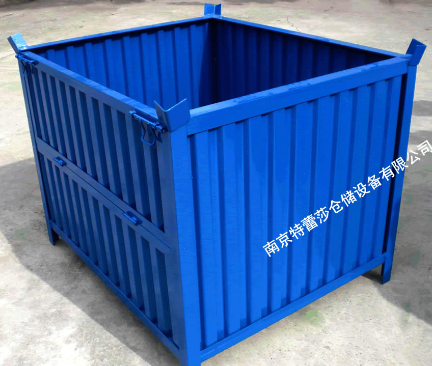 鐵皮箱 金屬鐵皮周轉箱 折疊鐵箱 料箱 金屬料箱 箱式托盤 折疊式箱式托盤 網(wǎng)格板箱 鋼制料箱 可折疊鋼板箱 鐵箱子 鐵籠子 貨箱 柱式托盤 歐式托盤